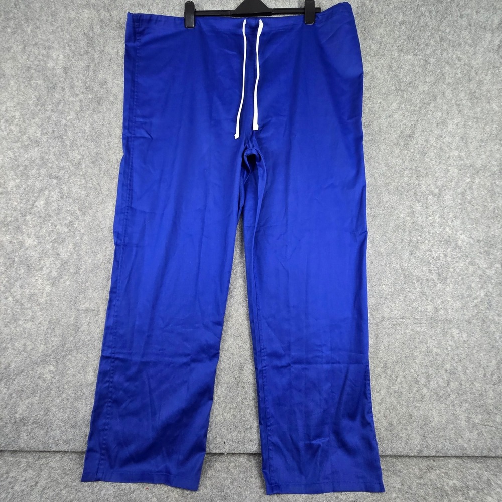 High Performance Uniforms Scrub Pants XL Royal Blue Drawstring Medical Cargo